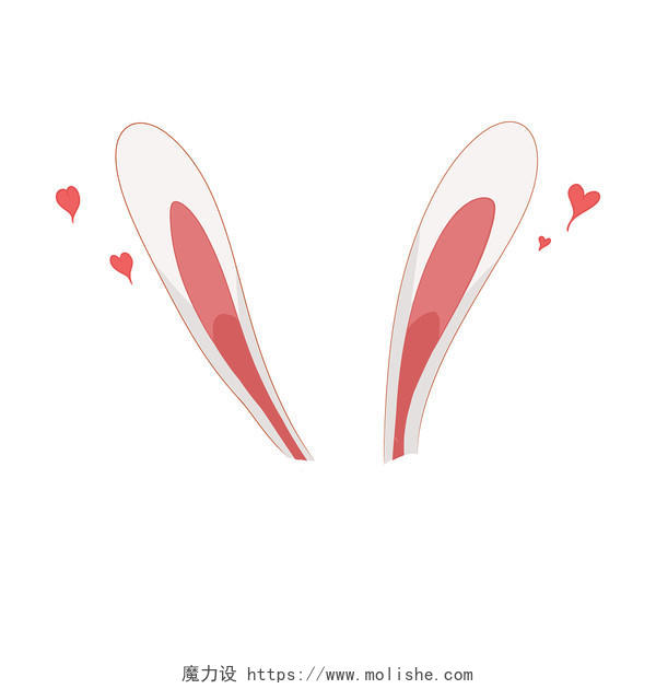 可爱兔子耳朵萌兔耳兔耳元素兔耳朵兔耳朵元素